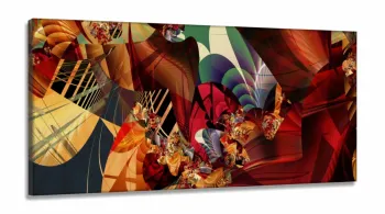 Quadro Decorativo Abstrato  130x60 sala quarto em Tecido Canvas