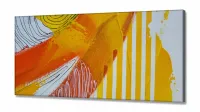 Quadro Decorativo Abstrato Amarelo Laranja em Tecido Canvas 130x60 cm - Foto 2