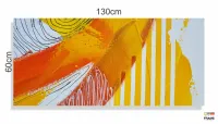 Quadro Decorativo Abstrato Amarelo Laranja em Tecido Canvas 130x60 cm - Foto 3