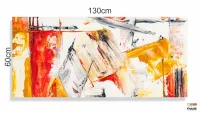 Quadro Decorativo Abstrato Amarelo vermelho 130x60 em Tecido Canvas - Foto 3