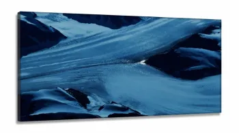 Quadro Decorativo Abstrato Azul Desing em Tecido Canvas 130x60 cm
