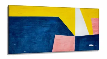 Quadro Decorativo Abstrato Azul Sala Quarto em Tecido Canvas 130x60 cm