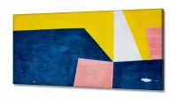 Quadro Decorativo Abstrato Azul Sala Quarto em Tecido Canvas 130x60 cm - Foto 2