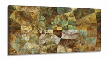 Quadro Decorativo Abstrato Beje Moderno 130x60 em Tecido Canvas