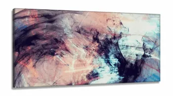 Quadro Decorativo Abstrato Claro Traços 130x60 em Tecido Canvas