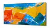 Quadro Decorativo Abstrato Color Azul em Tecido Canvas 130x60 cm - Foto 2