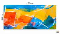 Quadro Decorativo Abstrato Color Azul em Tecido Canvas 130x60 cm - Foto 3