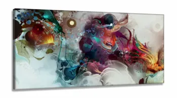 Quadro Decorativo Abstrato Color Full 130x60 em Tecido Canvas
