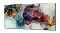 Quadro Decorativo Abstrato Color Full 130x60 em Tecido Canvas - Foto 2