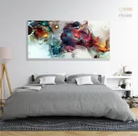 Quadro Decorativo Abstrato Color Full 130x60 em Tecido Canvas - Foto 6