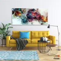 Quadro Decorativo Abstrato Color Full 130x60 em Tecido Canvas - Foto 7
