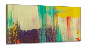 Quadro Decorativo Abstrato Color Pincel 130x60 em Tecido Canvas