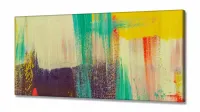 Quadro Decorativo Abstrato Color Pincel 130x60 em Tecido Canvas - Foto 2