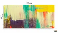 Quadro Decorativo Abstrato Color Pincel 130x60 em Tecido Canvas - Foto 3