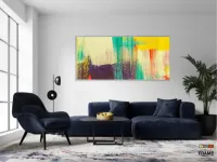 Quadro Decorativo Abstrato Color Pincel 130x60 em Tecido Canvas - Foto 5