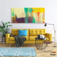 Quadro Decorativo Abstrato Color Pincel 130x60 em Tecido Canvas - Foto 7