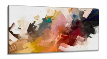 Quadro Decorativo Abstrato Colorido em Tecido Canvas 130x60 cm