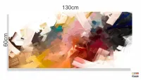 Quadro Decorativo Abstrato Colorido em Tecido Canvas 130x60 cm - Foto 3