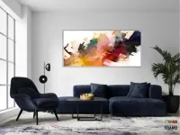 Quadro Decorativo Abstrato Colorido em Tecido Canvas 130x60 cm - Foto 5