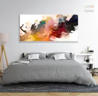 Quadro Decorativo Abstrato Colorido em Tecido Canvas 130x60 cm - Foto 6