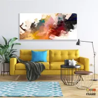 Quadro Decorativo Abstrato Colorido em Tecido Canvas 130x60 cm - Foto 7