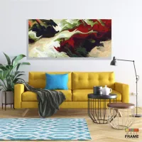 Quadro Decorativo Abstrato Colorido Sala Quarto 130x60 em Tecido Canvas - Foto 7