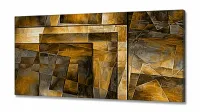 Quadro Decorativo Abstrato Dourado Luxo Mosaico 130x60 em Tecido Canvas - Foto 2
