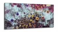 Quadro Decorativo Abstrato Fractal Sala quarto 130x60 em Tecido Canvas 1