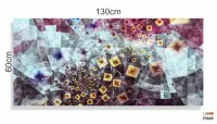 Quadro Decorativo Abstrato Fractal Sala quarto 130x60 em Tecido Canvas 1 - Foto 3