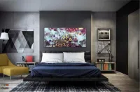 Quadro Decorativo Abstrato Fractal Sala quarto 130x60 em Tecido Canvas 1 - Foto 4