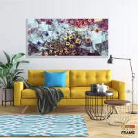 Quadro Decorativo Abstrato Fractal Sala quarto 130x60 em Tecido Canvas 1 - Foto 7