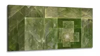 Quadro Decorativo Abstrato Fractal Verde Sala Quarto em Tecido Canvas
