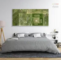 Quadro Decorativo Abstrato Fractal Verde Sala Quarto em Tecido Canvas - Foto 6