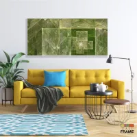 Quadro Decorativo Abstrato Fractal Verde Sala Quarto em Tecido Canvas - Foto 7