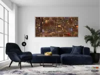 Quadro Decorativo Abstrato Geometrico sala quarto em Tecido Canvas - Foto 5