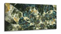 Quadro Decorativo Abstrato Geometrico Tons verde 130x60 em Tecido Canvas