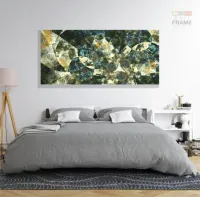 Quadro Decorativo Abstrato Geometrico Tons verde 130x60 em Tecido Canvas - Foto 6