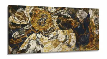 Quadro Decorativo Abstrato ladrilho 130x60 em Tecido Canvas