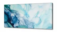 Quadro Decorativo Abstrato Marmore Azul em Tecido Canvas 130x60 - Foto 2