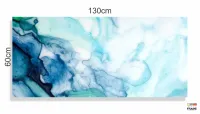 Quadro Decorativo Abstrato Marmore Azul em Tecido Canvas 130x60 - Foto 3