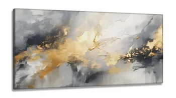 Quadro Decorativo Abstrato Marmore em Tecido Canvas 130x60 cm