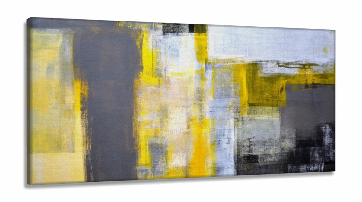 Quadro Decorativo Abstrato Moderno em Tecido Canvas 130x60  M01 Imagem