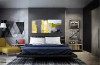 Quadro Decorativo Abstrato Moderno em Tecido Canvas 130x60  M01 - Foto 4