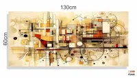 Quadro Decorativo Abstrato Moderno Geometrico em Tecido Canvas 130x60 cm - Foto 3