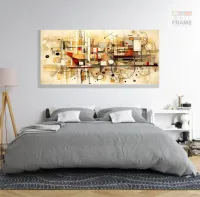 Quadro Decorativo Abstrato Moderno Geometrico em Tecido Canvas 130x60 cm - Foto 6