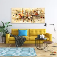 Quadro Decorativo Abstrato Moderno Geometrico em Tecido Canvas 130x60 cm - Foto 7