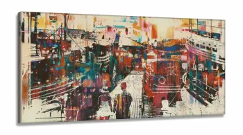 Quadro Decorativo Abstrato Moderno Luxo 130x60 em Tecido Canvas