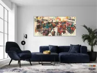 Quadro Decorativo Abstrato Moderno Luxo 130x60 em Tecido Canvas - Foto 5