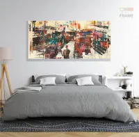 Quadro Decorativo Abstrato Moderno Luxo 130x60 em Tecido Canvas - Foto 6