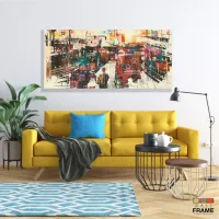 Quadro Decorativo Abstrato Moderno Luxo 130x60 em Tecido Canvas - Foto 7